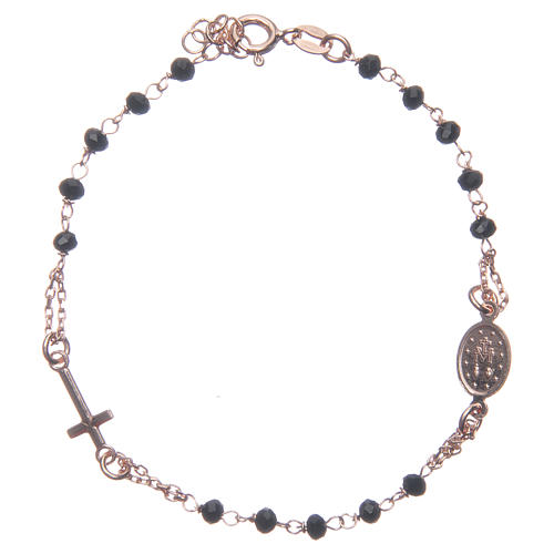 Rosary bracelet rosè and black 925 sterling silver 2
