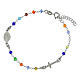 Pulseira terço contas multicolores prata 925 s2
