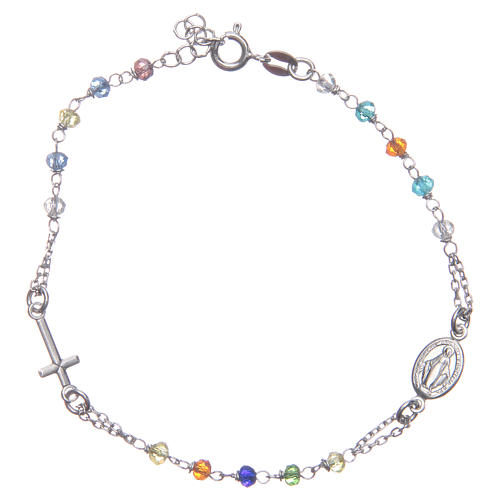 Rosary bracelet multicoloured 925 sterling silver 1