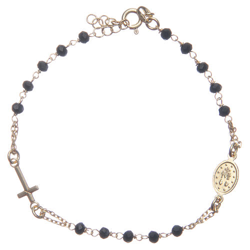 Rosary bracelet gold black and silver 925 sterling silver 2