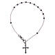 Rosary bracelet classical coloured in black and smoky grey 925 sterling silver s1
