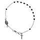 Rosary bracelet classical coloured in black and silver 925 sterling silver s1