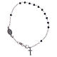 Rosary bracelet classical coloured in black and silver 925 sterling silver s2