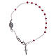 Rosary bracelet red and silver 925 sterling silver s2