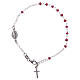Rosary bracelet red and silver 925 sterling silver s1