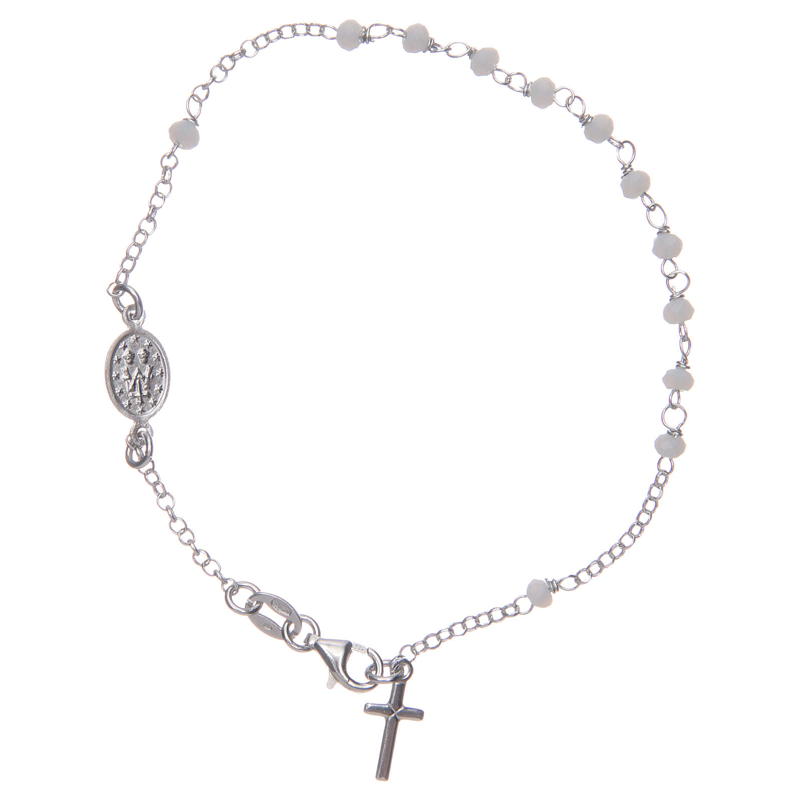 Rosary bracelet white 925 sterling silver | online sales on HOLYART.co.uk