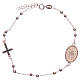 Rosary bracelet rosè with black zircons 925 sterling silver s2