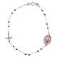 Rosary bracelet rosè with white zircons 925 sterling silver s1