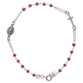 Bracelet chapelet couleur rouge Sainte Rita argent 925