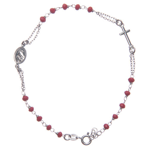 Bracciale rosario colore rosso Santa Rita argento 925 2