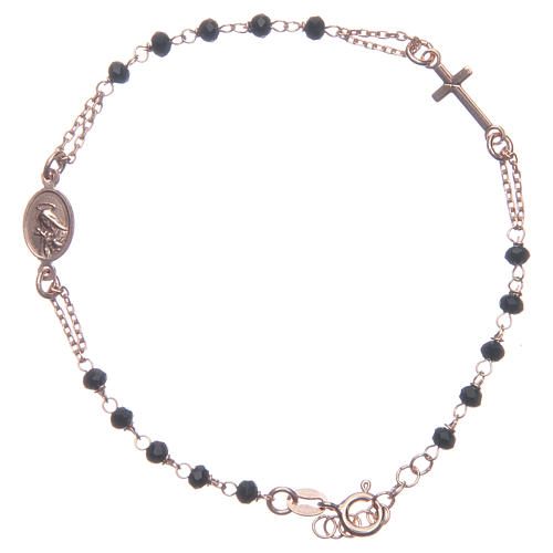 Bracciale rosario Santa Rita rosé nero argento 925 2