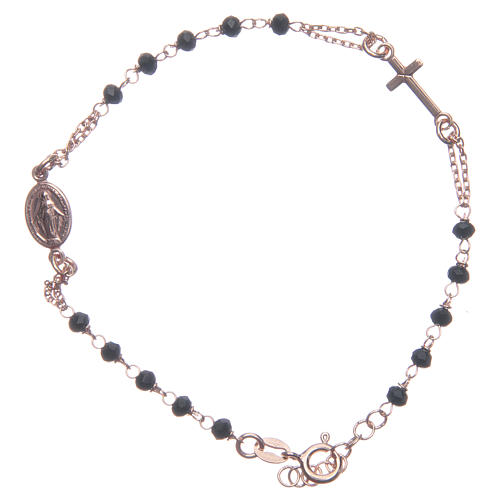Rosary bracelet Santa Zita black 925 sterling silver 1