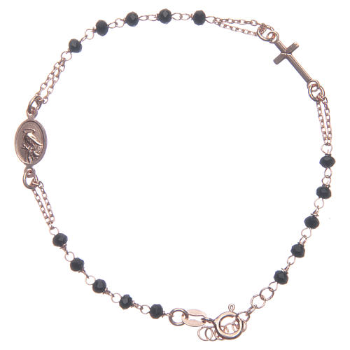 Rosary bracelet Santa Zita black 925 sterling silver 2