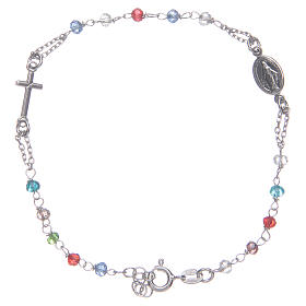 Bracelet chapelet multicolore Sainte Rita argent 925