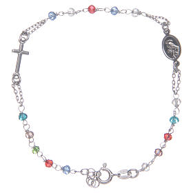 Bracelet chapelet multicolore Sainte Rita argent 925