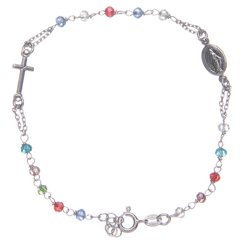 Bracelet chapelet multicolore Sainte Rita argent 925 1
