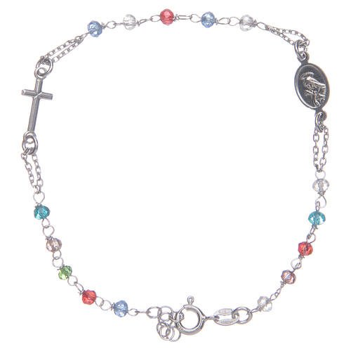 Bracelet chapelet multicolore Sainte Rita argent 925 2