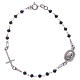 Bracciale rosario Padre Pio blu zirconi bianchi argento 925 s1