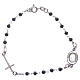 Bracciale rosario Padre Pio blu zirconi bianchi argento 925 s2