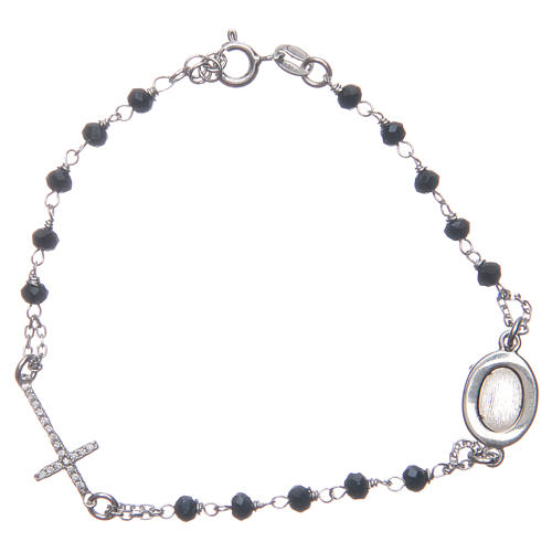 Rosary bracelet with Padre Pio 925 sterling silver with white zircons 2