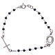 Rosary bracelet with Padre Pio 925 sterling silver with white zircons s2