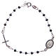 Pulsera rosario Padre Pío azul circones negros plata 925 s1