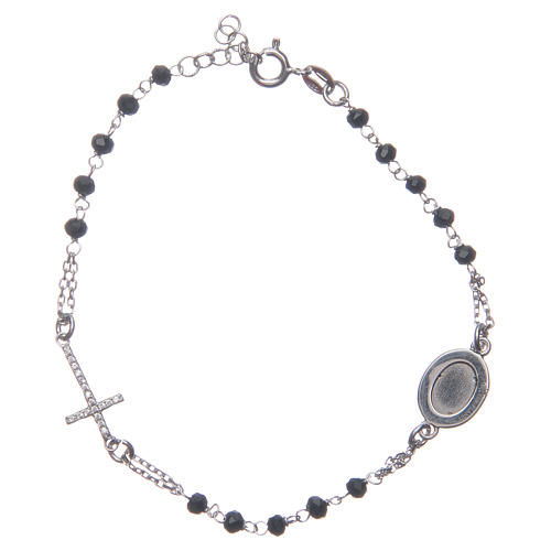 Rosary bracelet with Padre Pio 925 sterling silver with white zircons 2