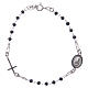 Rosary bracelet Padre Pio black with black zircons in 925 sterling silver s1