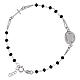 Pulsera rosario Padre Pío negro circones plata 925 s2