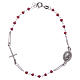 Bracciale rosario Padre Pio rosso zirconi bianchi argento 925 s1