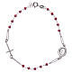 Bracciale rosario Padre Pio rosso zirconi bianchi argento 925 s2