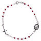 Armband Rosenkranz Pater Pio aus 925er Silber mit schwarzen Zirkoniasteinen, rot s1