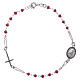 Bracelet chapelet Padre Pio rouge zircons noirs argent 925 s1