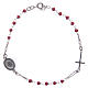 Pulseira terço Padre Pio vermelho zircões pretos prata 925 s2