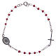 Rosary bracelet Padre Pio red with black zircons 925 sterling silver s2