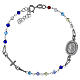Bracelet chapelet Padre Pio multicolore zircons blancs argent 925 s1