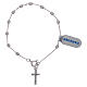 Silver bracelet with cross charm and 4x3 mm beads s2