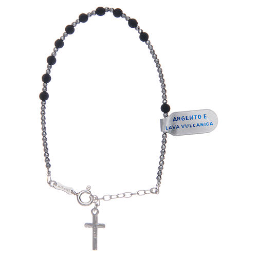 Lava stone one decade rosary bracelet 4 mm beads 2
