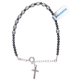 One decade rosary bracelet 3 mm hexagonal beads
