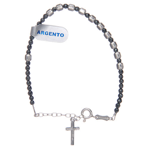 One decade rosary bracelet 3 mm hexagonal beads 1