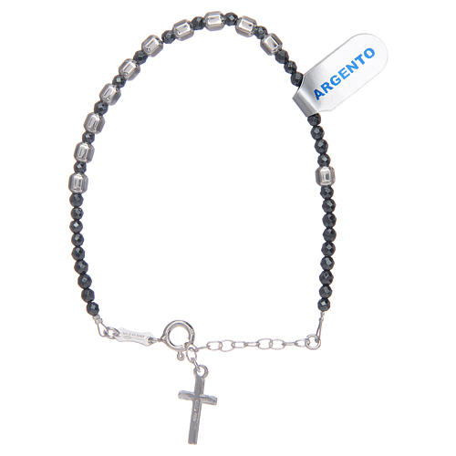 One decade rosary bracelet 3 mm hexagonal beads 2