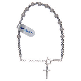 Pulseiras de Prata: Pulseira prata 925 contas lapidadas 5 mm