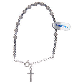 Pulseiras de Prata: Pulseira prata 925 contas lapidadas 5 mm