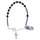 One decade rosary bracelet 6 mm black strass oval beads s2