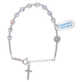 One decade rosary bracelet 6 mm transparent strass beads