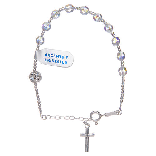 One decade rosary bracelet 6 mm transparent strass beads 1