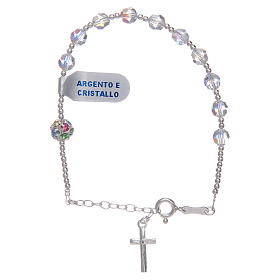 Rosary bracelet 6 mm strass and multi coloured beads
