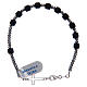 Bracelet with cross charm, satin glass beads s1
