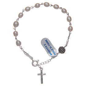Bracelet 925 sterling silver with white river pearls