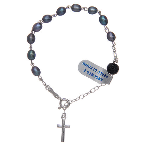Pulseira prata 925 pérolas de água doce roxas 1